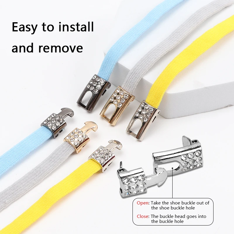 Diamond Cross Locks Shoelaces Without Ties Elastic Laces Sneakers Kids Adult No Tie Shoe laces Flat Shoelace Shoes Accessories image 4