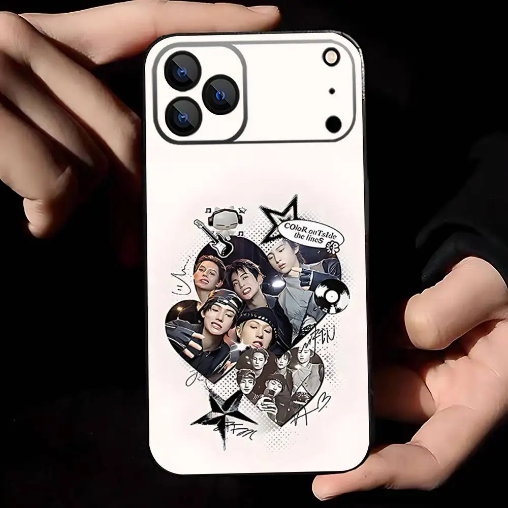 حافظة هاتف K-Kpop C-CORTIS GO لهاتف iPhone 17,16,15,14,13,12,11,Pro,Max,Plus,E,Air,غطاء أسود واقٍ صغير