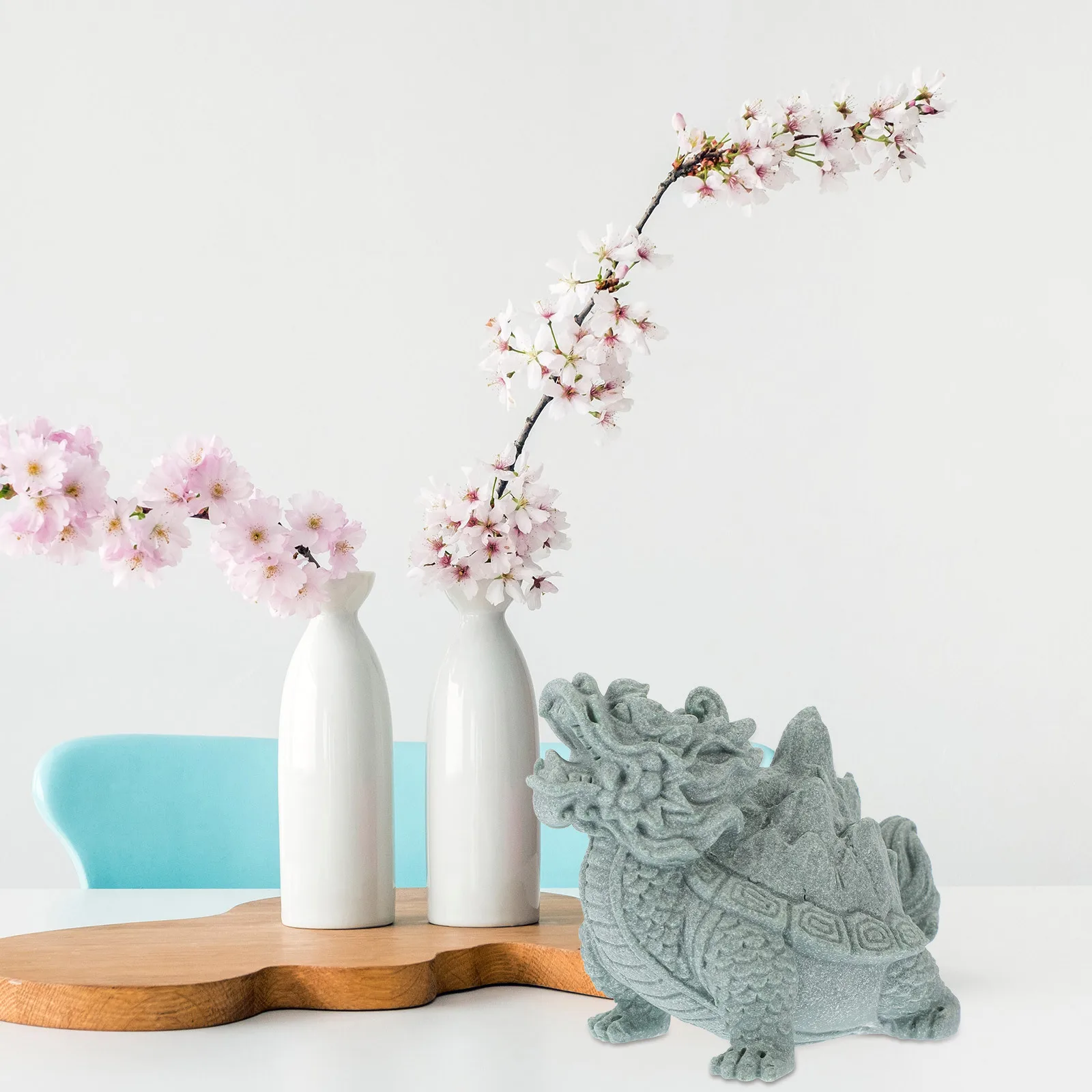 

Sandstone Dragon Turtle Sculpture Versatile Home Office Decoration Space Saving Sandstone Dragon Turtle Statue