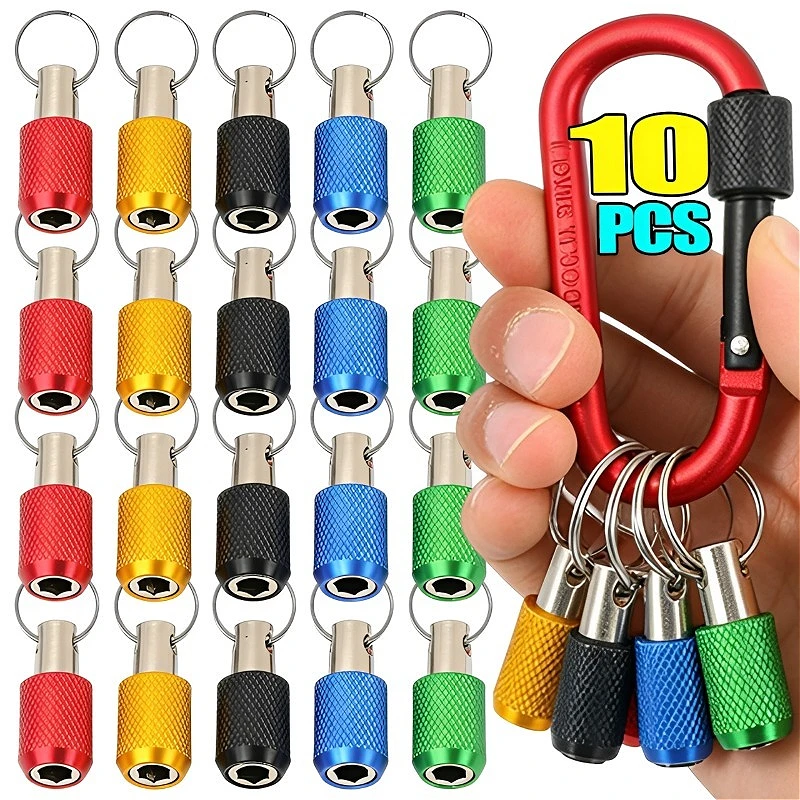 

Hex Shank Screwdriver Bits Keychain Portable Quick Release Driver Drill Holder Carabiner Impact Drill Bit Storage Connecting Rod