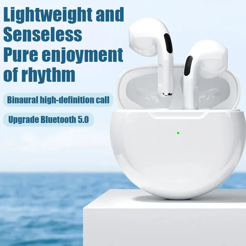 Pro 6 TWS Bluetooth Earphones for iPhone Wireless Bluetooth Headset Noise Cancelling Earbuds with Mic Pro6 Wireless Headphones