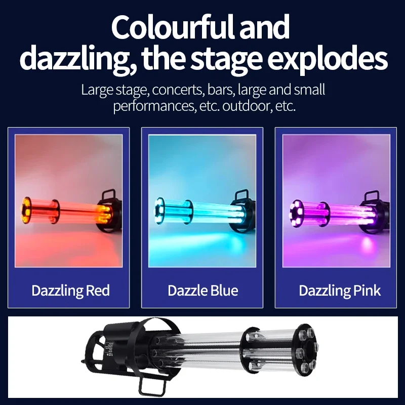 Imagem -02 - Handheld Led Light Gun para Discoteca e Discotecas Rgb 3in Sparking Gun Coluna de ar Gatling Nevoeiro Co2 Máquinas de Fumaça