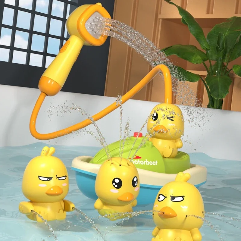 Baby Bath Toys Kids Cute Duck Electric Water Spray Bathroom Bathing Toys Bath And Shower Bathtubs Interactive Boy girl Gifts