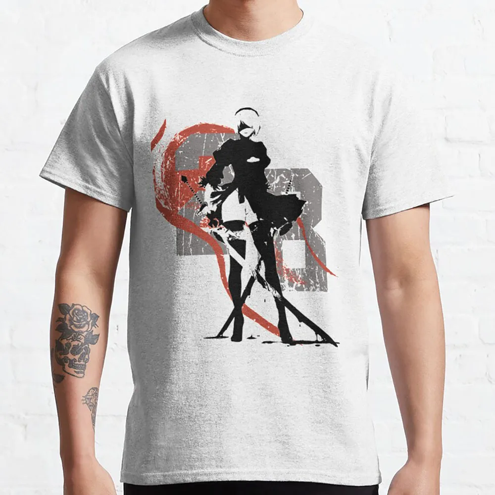 

2B NieR:Automata Game of the Yorh Anime T shirt Sexy Waifu 2B manga No. 2 Type B graphic t shirts 100% cotton large size tops