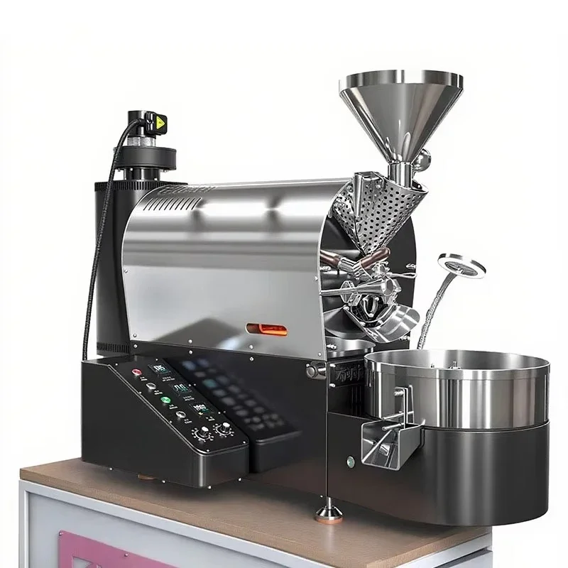 Small Commercial Fully Automatic Coffee Roaster, Electric Coffee Bean Roasting Machine for Cafe