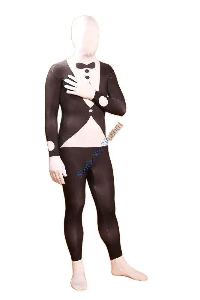 Halloween cosplay gentleman dress suit Catsuit Costume Lycar spandex full Body Zentai suit stage costumes club party jumpsuit