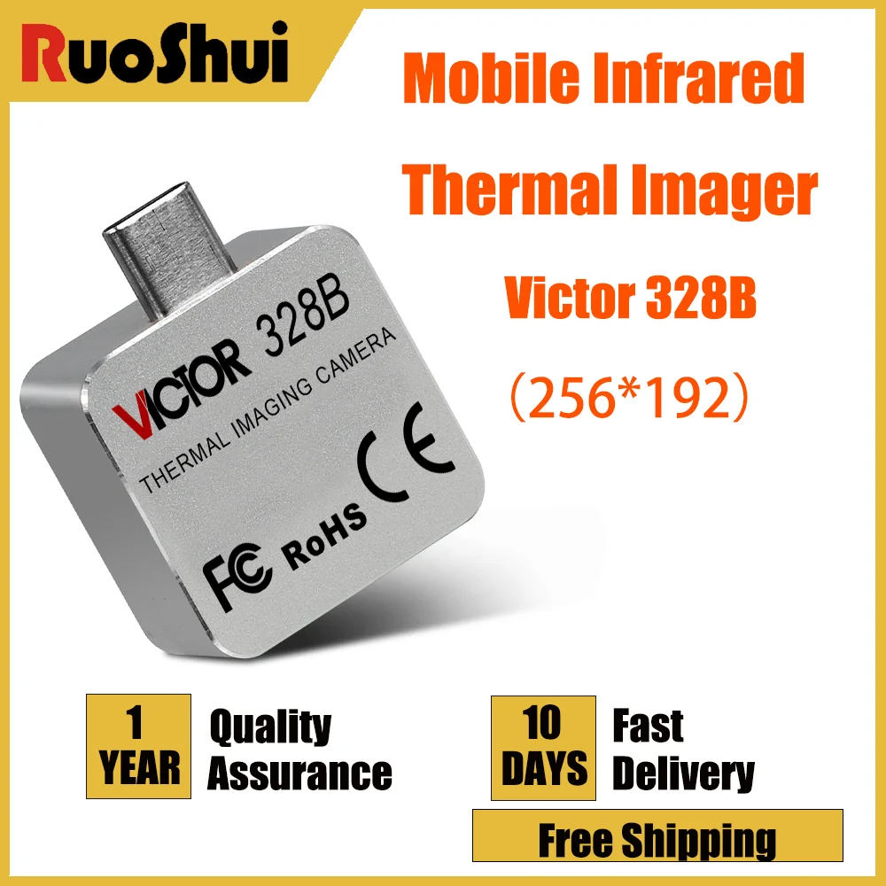 Victor 328B 256 × 192 มินิอินฟราเรดกล้องถ่ายภาพความร้อน 25Hz โทรศัพท์มือถือประเภท C Plug-In แบบพกพาเครื่องสร้างภาพความร้อน PCB เครื่องมือซ่อมแซมวงจร