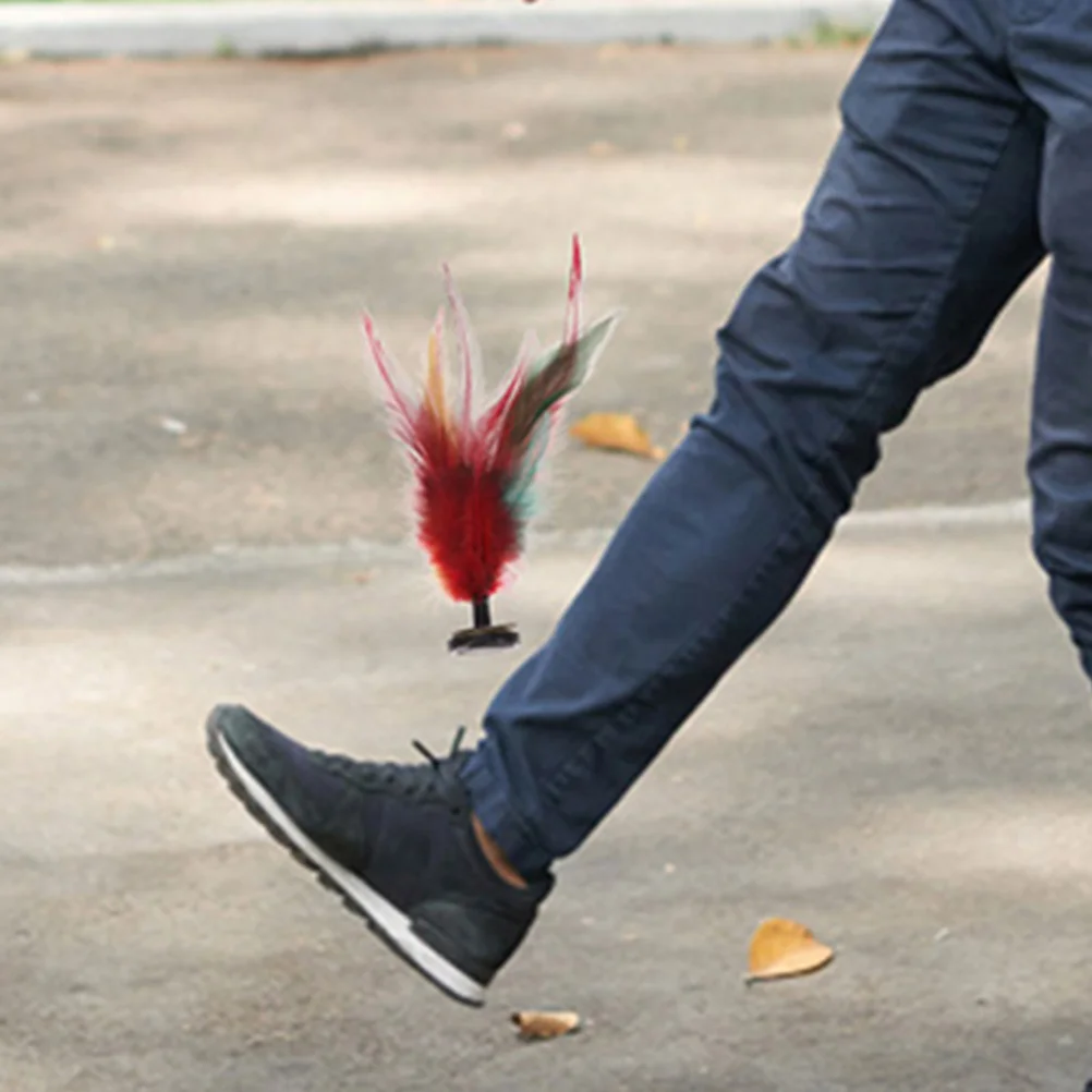 Volano Jianzi colorido hecho a mano para deportes de pies, juego al aire libre para niños y adultos, entretenimiento de ejercicio de bajo impacto, 10 Uds.