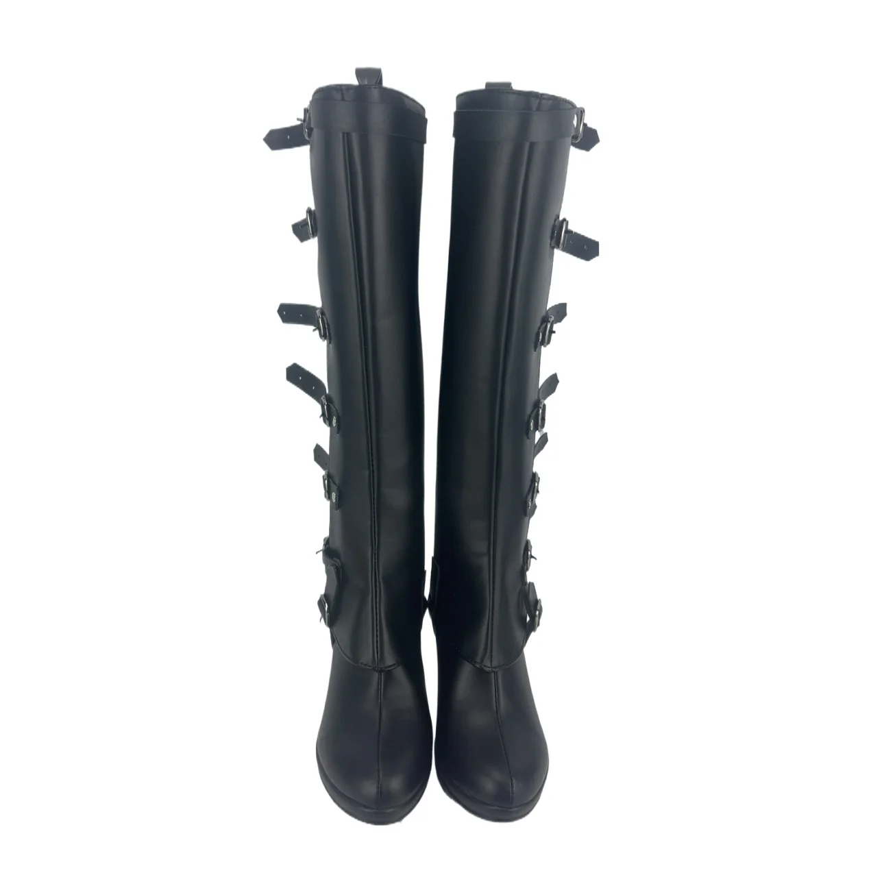 Botas de cosplay personalizadas Vergil DMC5, zapatos negros hasta la rodilla, de cualquier tamaño para hombres y mujeres