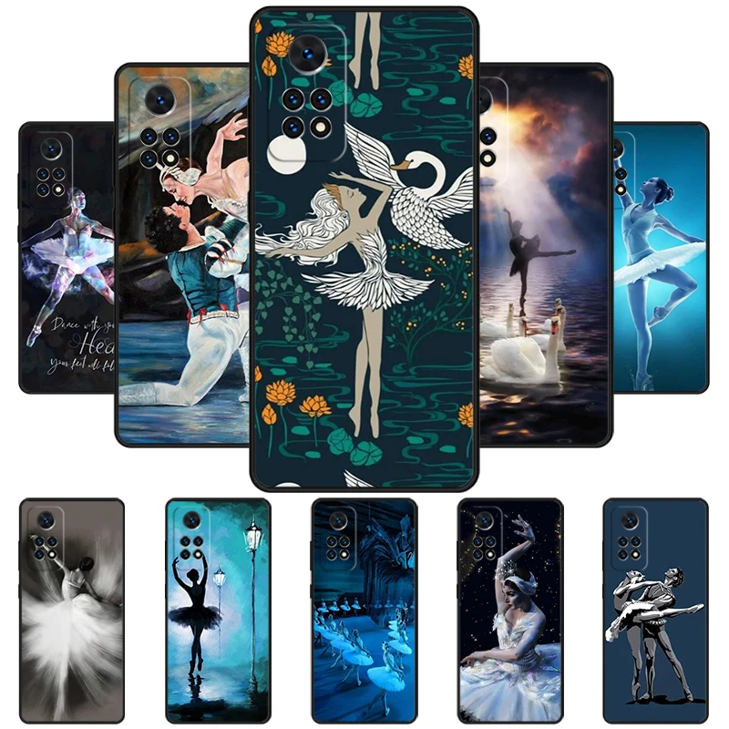 Capa de Telefone Swan Dance Ballet, Capa Ultra para Redmi Note 11, 11S, 10T, 9S, Promax, 8 Pro, Xiaomi Mi 11, 12X, 12S