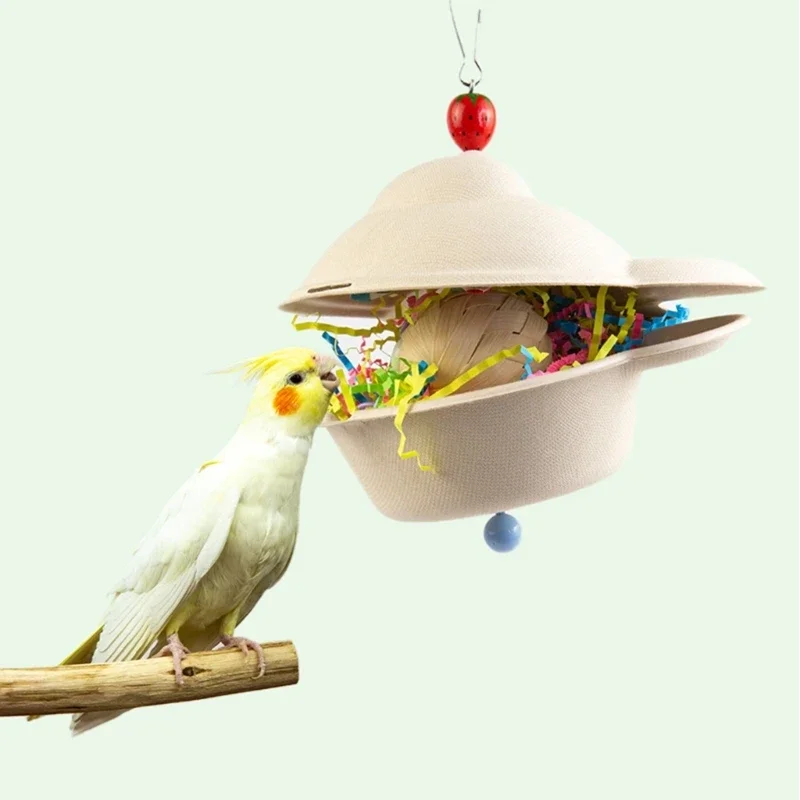 Uccello da masticare carta/giocattolo in rattan piccolo pappagallo appeso giocattolo molare pappagallo per gabbia