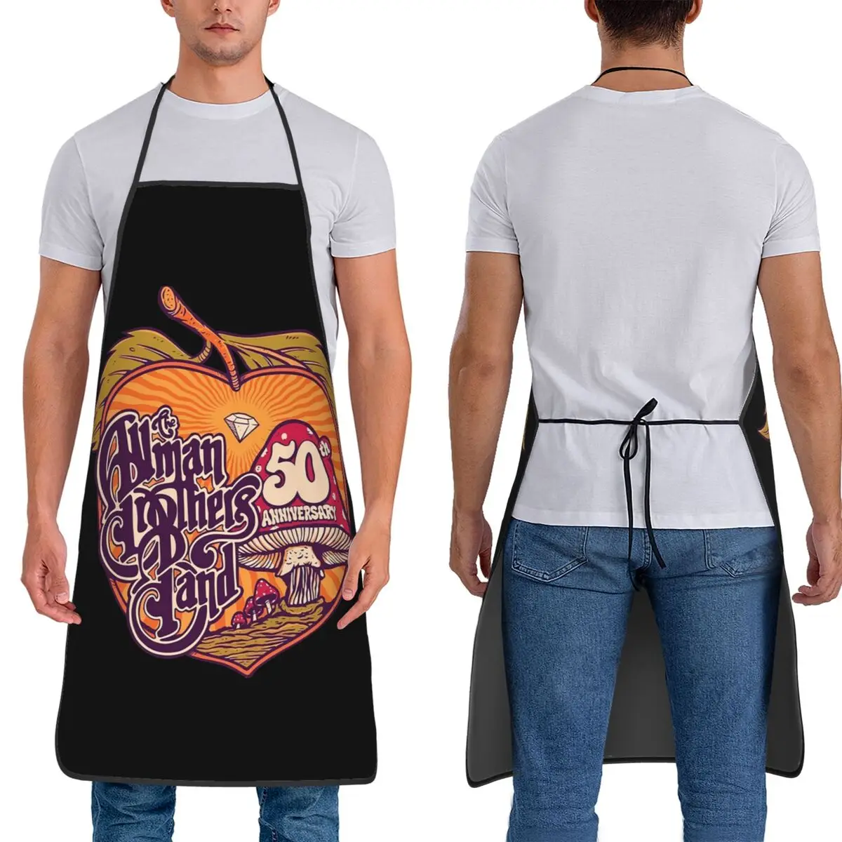 

Фартук The Allman Brothers Band для шеф-повара, кулинарии, кухни, водонепроницаемый нагрудник, сарафан для чистки кухни для женщин и мужчин, садоводства