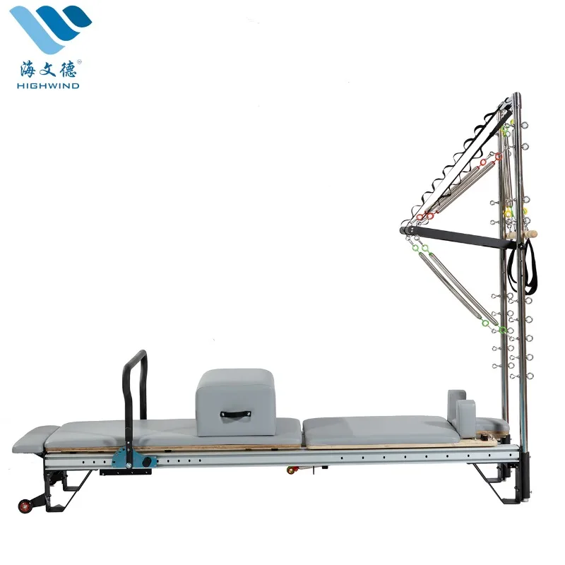 YTYIN Aluminium Alloy Pilates Reformer Machine Reformer Pilates White Aluminum Pilates Reformer With Tower