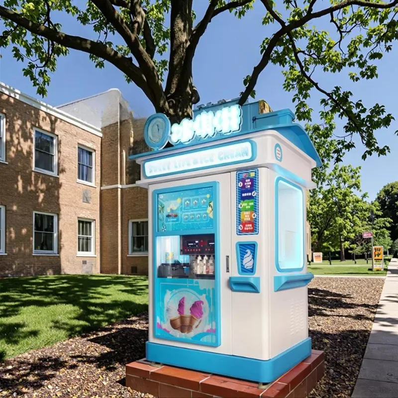 Customized Fully Automatic Digital Touch Screen Ice Cream Vending Machine Factory Smart Soft Ice Cream with SDK Function