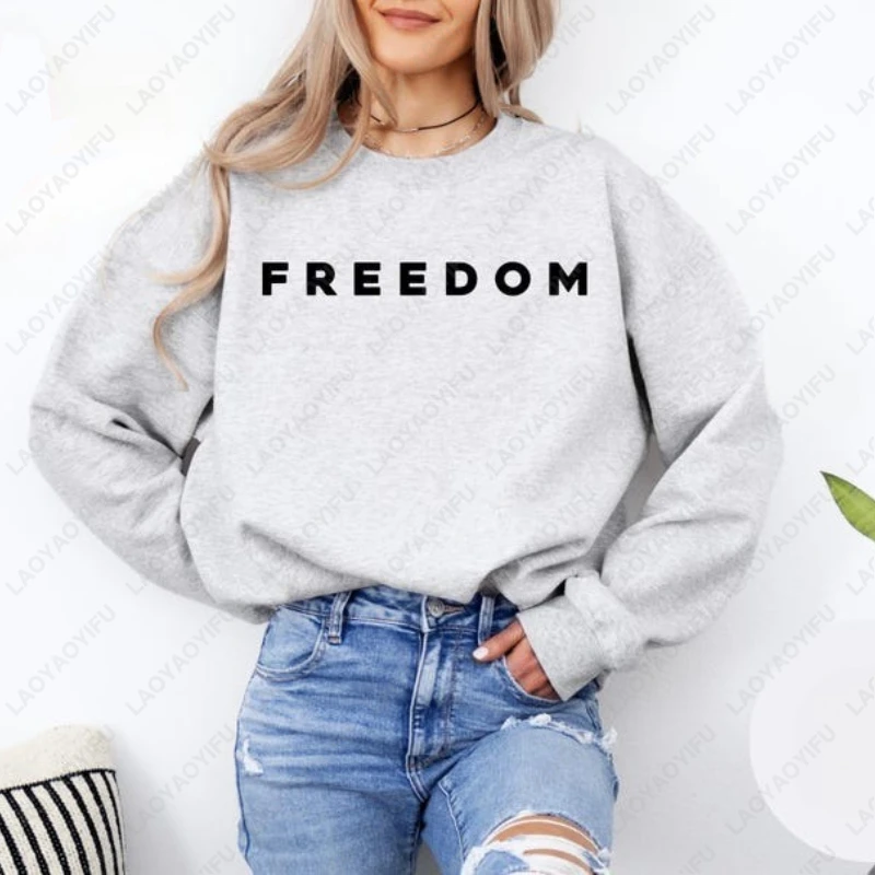 

Charlie Kirk Freedom Men Women Sweatshirt Simple Unisex Fashion Leisure Hoodie Letters Printed All Match Unisex Adult Pullover