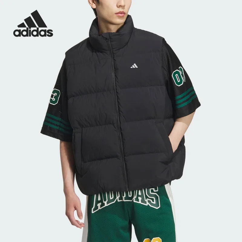 Adidas New Men's Thermal Stand-up Collar Duck Down Vest JC6822