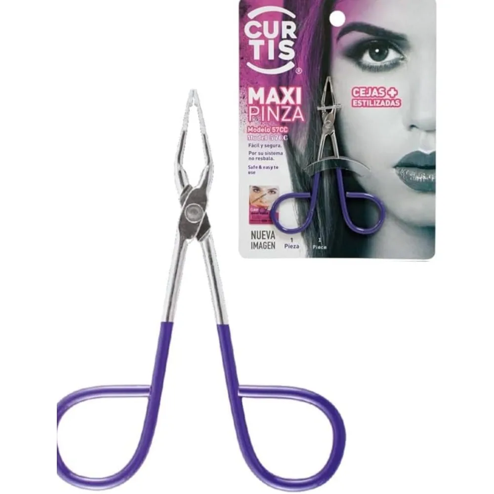 HOT SALE Professional Salon Tweezers with Easy Scissor Handle - Precision Eyebrow Tweezers for Men and Women - Portable Beauty Tool for Facial Hair, Ingrown Hair, Blackhead - Purple - Made in Mexico