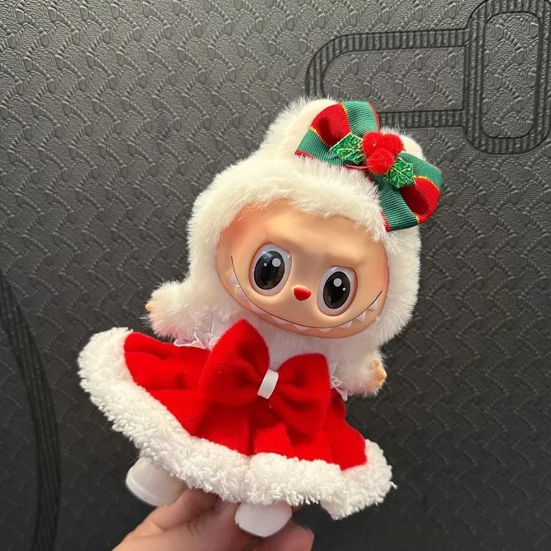 ملابس عيد الميلاد لـ Labubu 17 سنتيمتر اكسسوارات عيد الميلاد الزي دعوى ل Labubu كبير في الطاقة دمية عطلة وتتسابق الملحقات
