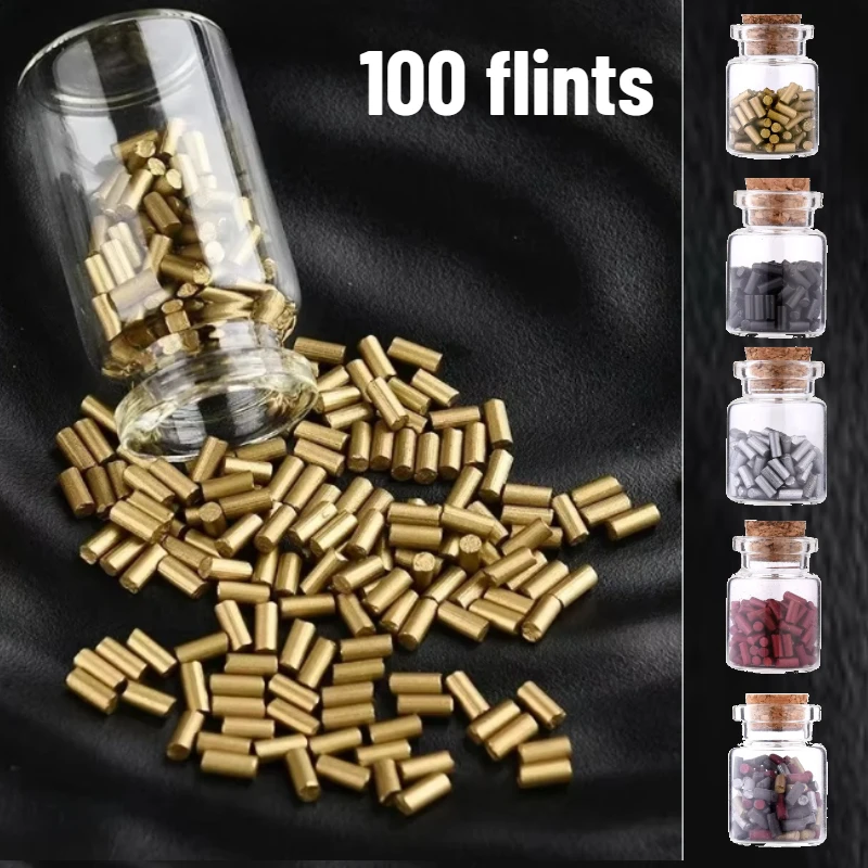 2025 100pcs Universal Soft Flint Stones, Bulk Lighter Flint Refills for All Lighters - Replacement Flint Pellets