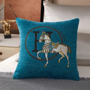 Croker horse 45cm bid pillow pillow cushion covers 1 pcs luxury embroidery embroidery modern style sofa pillow new copper 10 main sales luxury embroidered pillows - №1
