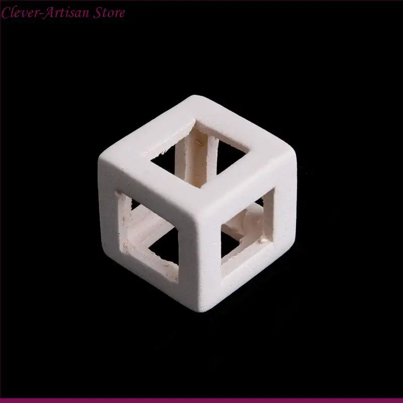 E06B Aquarium Decor Ceramic Cubic Cave House for Betta Cichlid Hiding Rest Spawning