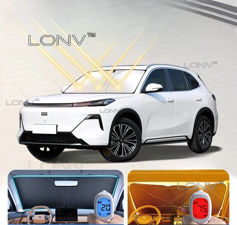 Auto-Sonnenschutz für GEELY Starray EM-i EX5 EM-i 2026 2027, faltbare Windschutzscheiben-Abdeckung, UV-Schutz, Wärmeisolierung, Zubehör – Detail 3