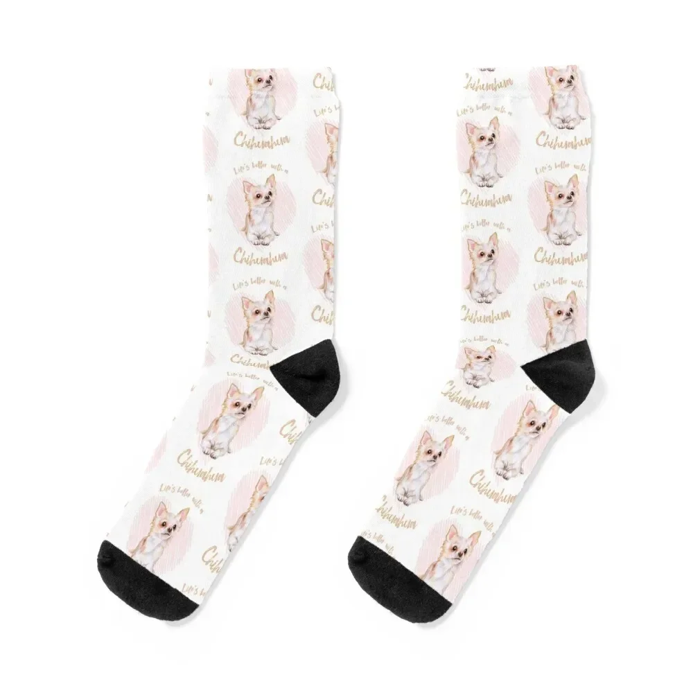 Life's Better with a Chihuahua! Especially for Chihuahua Dog Lovers! Socks christmas gift compression Men Socks Women's