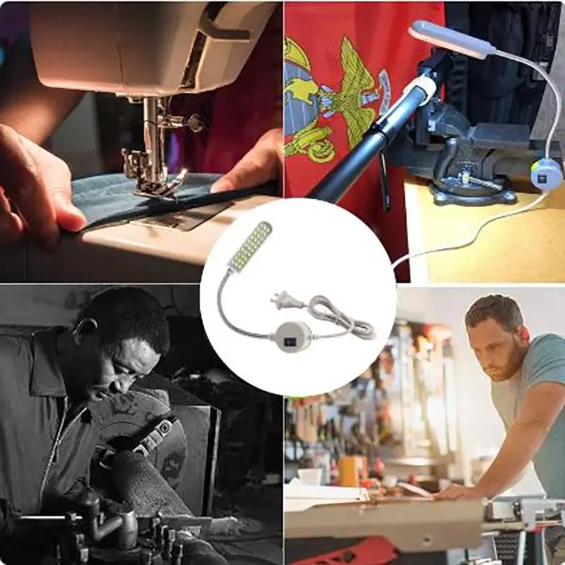 

10/20/30LEDs Industrial Lighting Night Light Sewing Machine Light With Magnetic Flexible Adjustable For Base Adsorbed Work Lamps