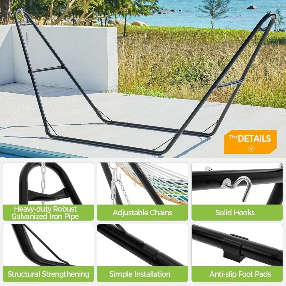 Universal Hammock Stand, Heavy-Duty Double-pipe Steel Hammock Stand for 9-14.5 Ft Hammocks, 475 Lb Capacity