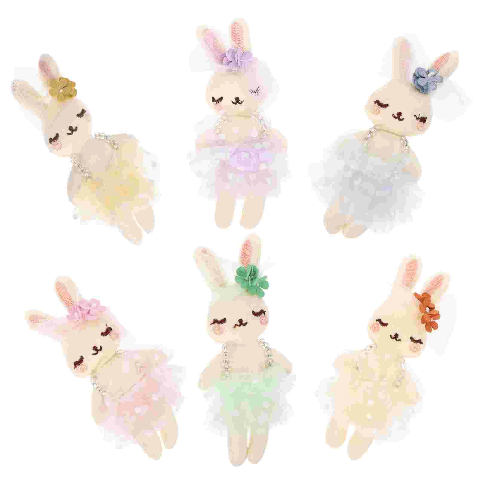 6 Pcs Rabbit DIY Clothing Supplies Ornament Bunny Headband Bulk Toys Supply Girl Decor