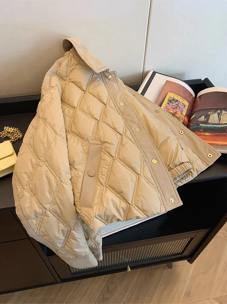 

Ретро-куртка унисекс с контрастным воротником из хлопка: легкая, теплая, осенне-зимняя, модная, премиум-класса, приталенного кроя