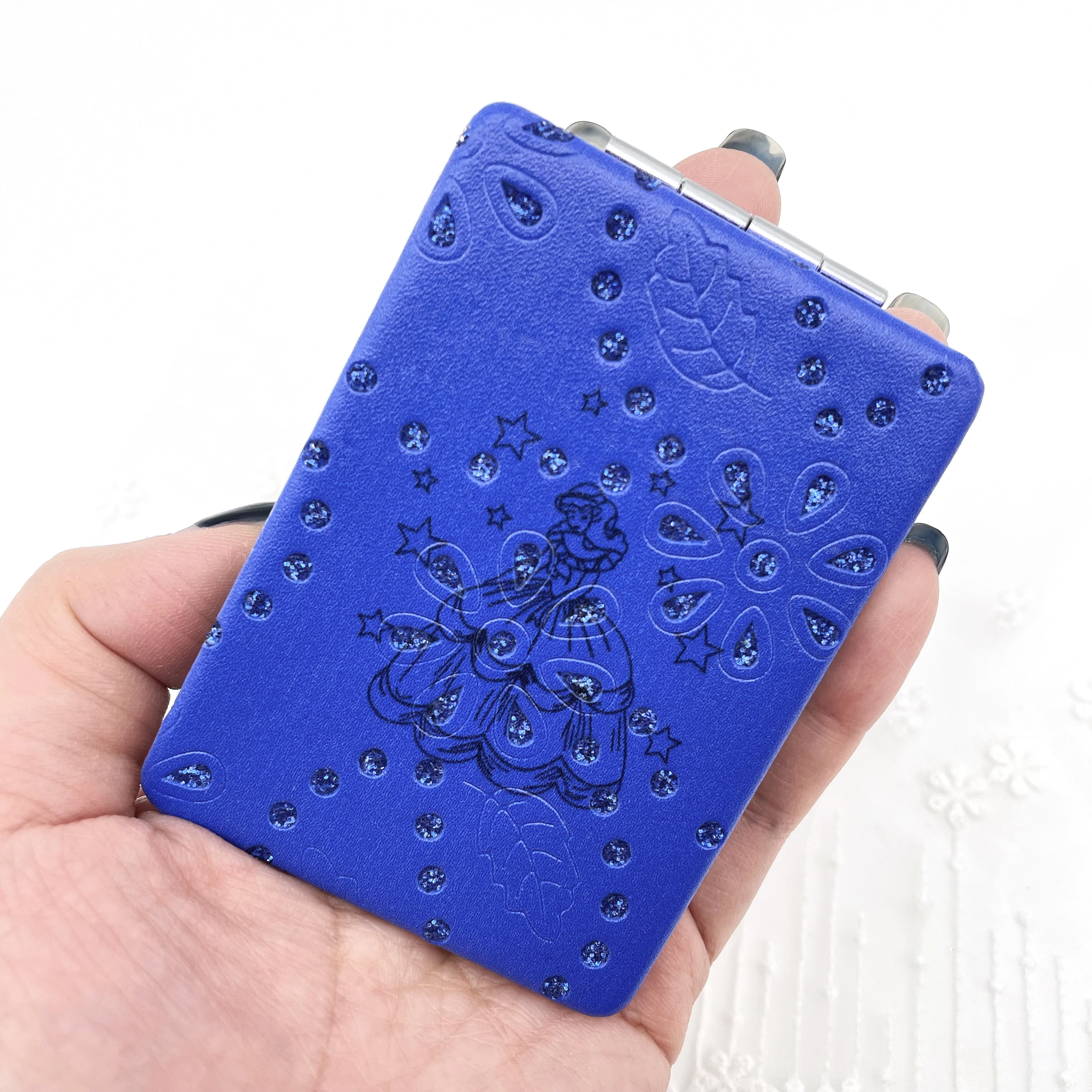 Sweet 15 Quinceanera Bling Compacte Spiegel Vierkante Pu Lederen Make-Up Spiegel Recuerdos De Bautizo Eerste Communie Mis Años