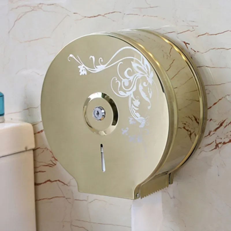 for Large Roll Paper Box Tissue Holder Bathroom Waterproof Toilet Large Plate Paper Holder Paper Towel Holder Hotel Stainless