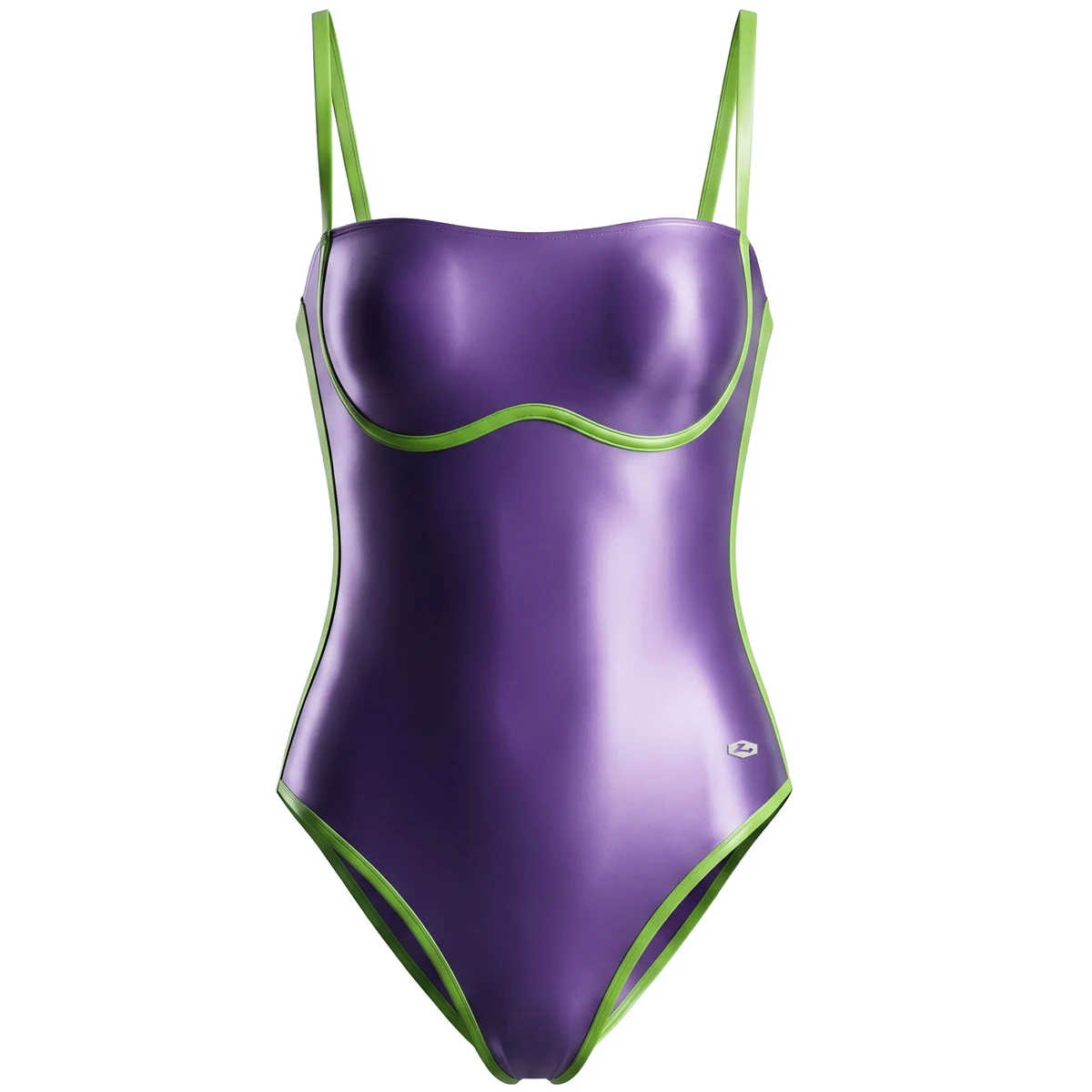 

LEOHEX Women's One-Piece Swimsuit Shiny Glossy No Lining High Split Slimming Photography Exclusive Swimwear