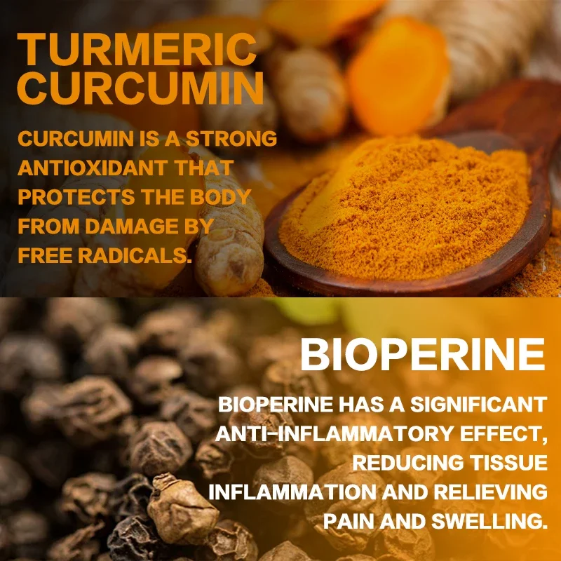 High Quality Turmeric Curcumin Capsules - with 95% Curcuminoids - Joint, Brain Cognitive & Digestive Health, Antioxidant