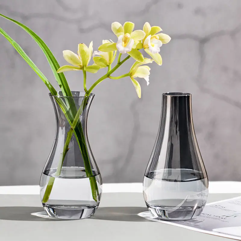 

Glass Vase Transparent Vase for Flowers Luxury Dining Table Living Room Decor Hydroponic Flower Mini Glass Bottle Xmas Decor