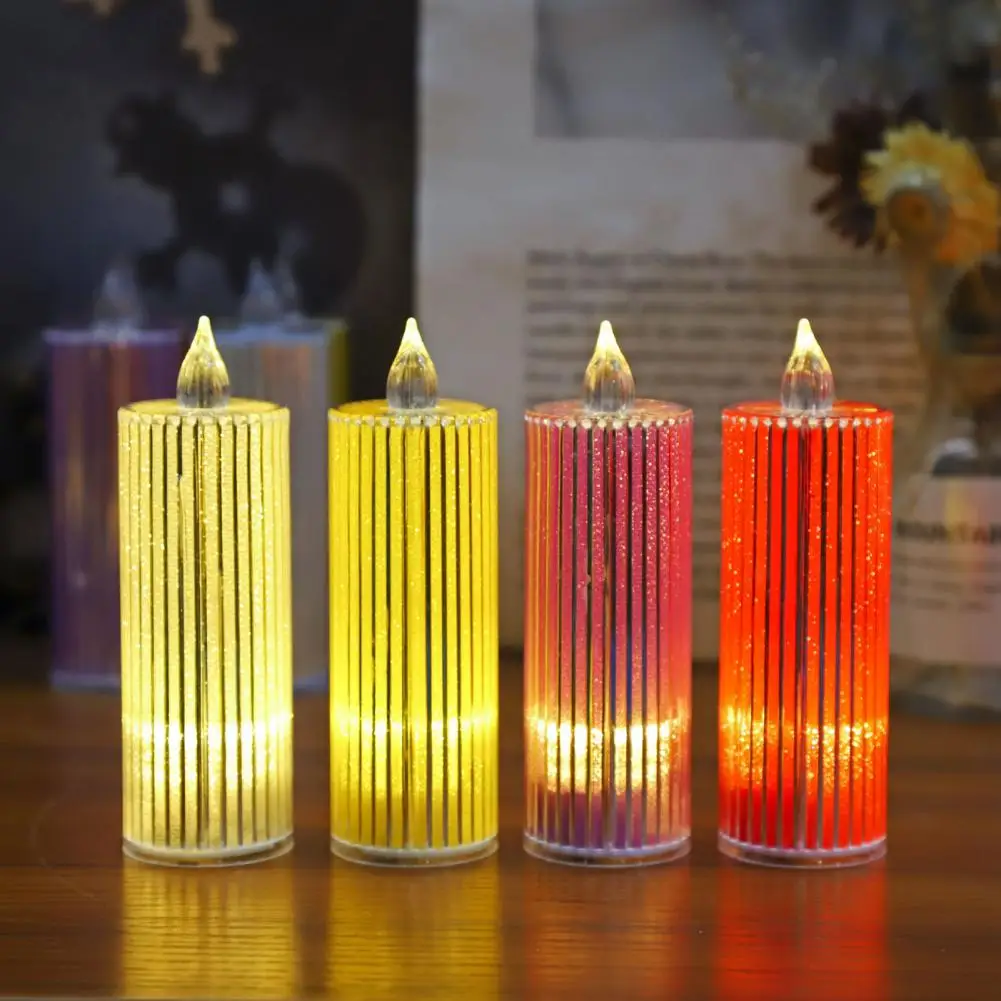 Electronic Candle Light Starry Sky Effect Decorative Romantic Luminous Candle Light Holiday Decoration