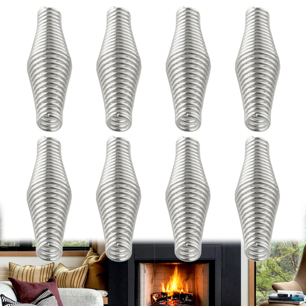 4 Stück/8 Stück Federstahlgriff, verchromt, isoliert, flexible Feder für Grills, Holzofen, Grills, Öfen, Kamine