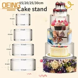 Acrylic Wedding Cake Stand Transparent Round Dessert Display Plate Decorative Cake Suitable Birthday Party Gathering Supplies