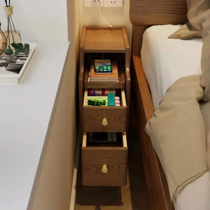 

Narrow Nordic Nightstands Organizer Design Modern Storage Unique Nightstands Drawer Small Szafka Nocna Sypialnia Furniture