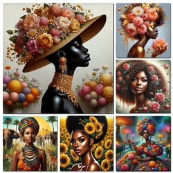 5D DIY Diamond Painting African Woman Full Square New Arrival Embroidery Portrait Mosaic Black Girl Handicraft Home Decor