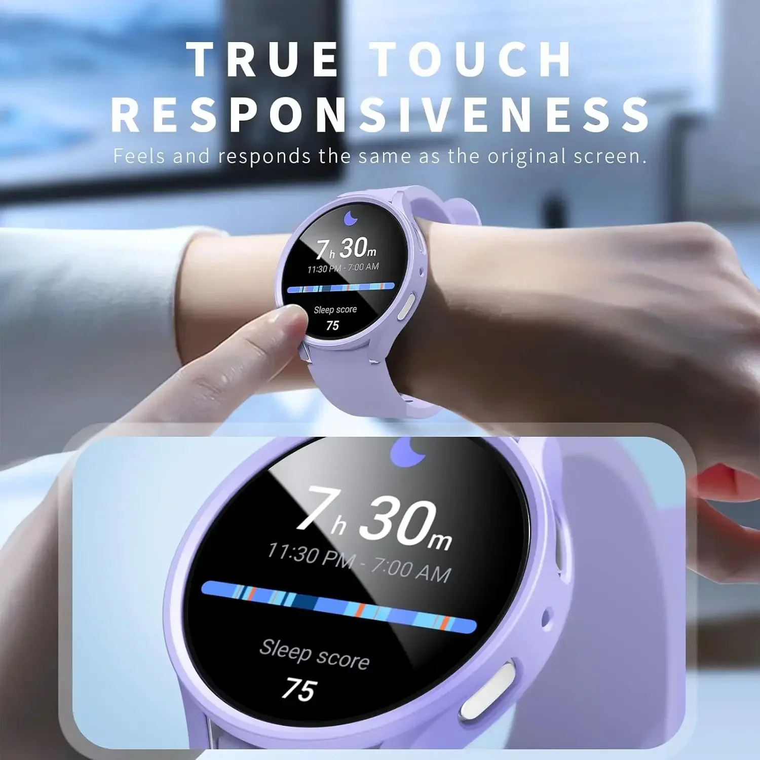 Case+Tempered Glass for Samsung Galaxy Watch 7 40mm 44mm Waterproof PC Matte Cover Protective Bumper Shell for Galaxy Watch 7