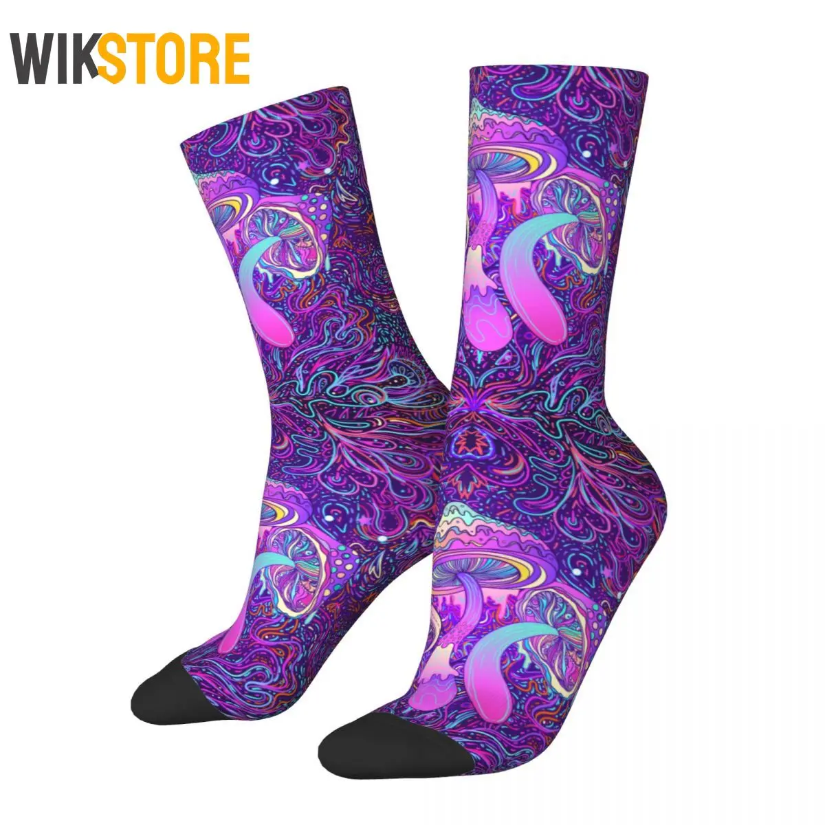 

Funny Psychedelic Mushroom Trippy Basketball Socks Shrooms Fashion Long Socks for Unisex Breathable Crazy Sock