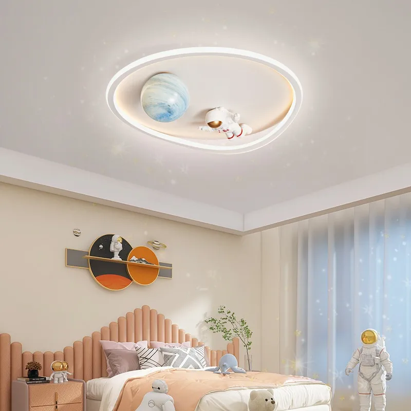 

Креативный круглый потолочный светильник «Луна и Астронавт», мультяшный светильник для защиты глаз, детский светодиодный потолочный светильник, синий, розовый, для декора комнаты мальчика