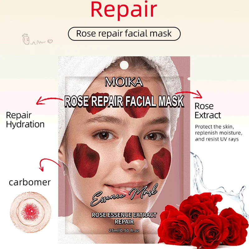 

[TW]MOIKA 1/5/10/20pcs Strawberry Soothing Facial Mask Face Moisturizing Firming Hydrating Skin Care