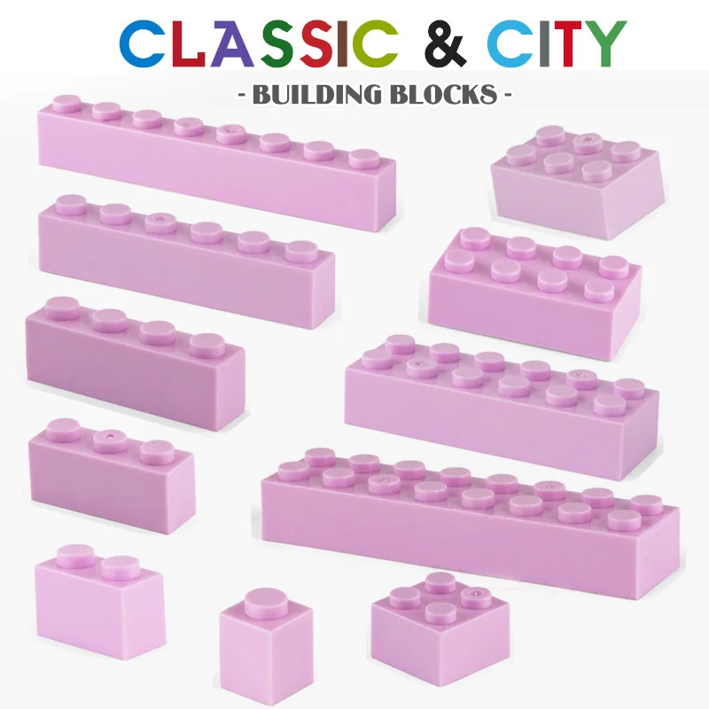 

Bulk Building Block 1X4 2X6 2X8 2X10 Hole Pink Brick Basic Accessories Education Creativity Compatible Brand Building Block Toys