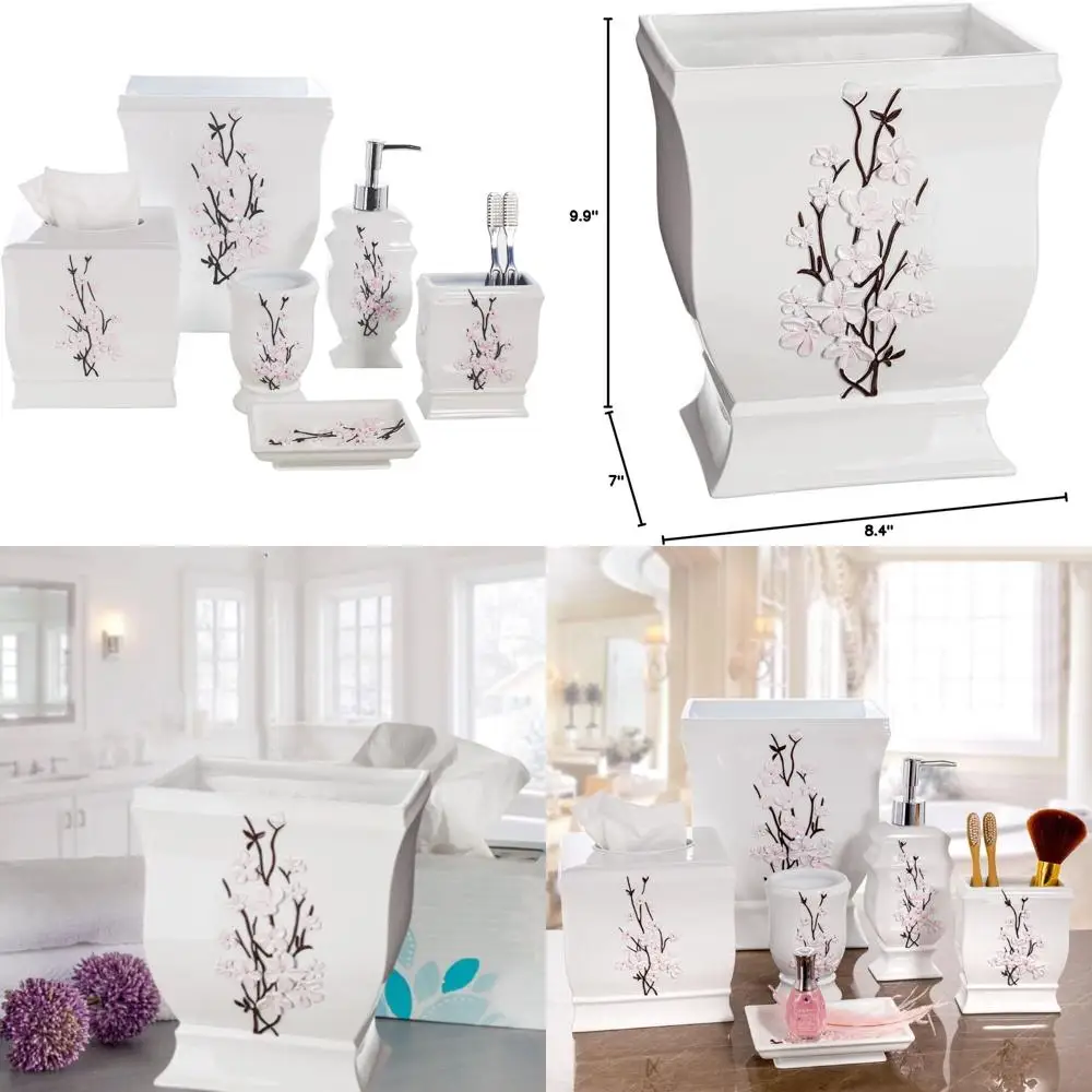 

Элегантная декоративная корзина для мусора объемом 1,48 галлона для небольшой ванной комнаты, туалетной комнаты, спальни или гостиной