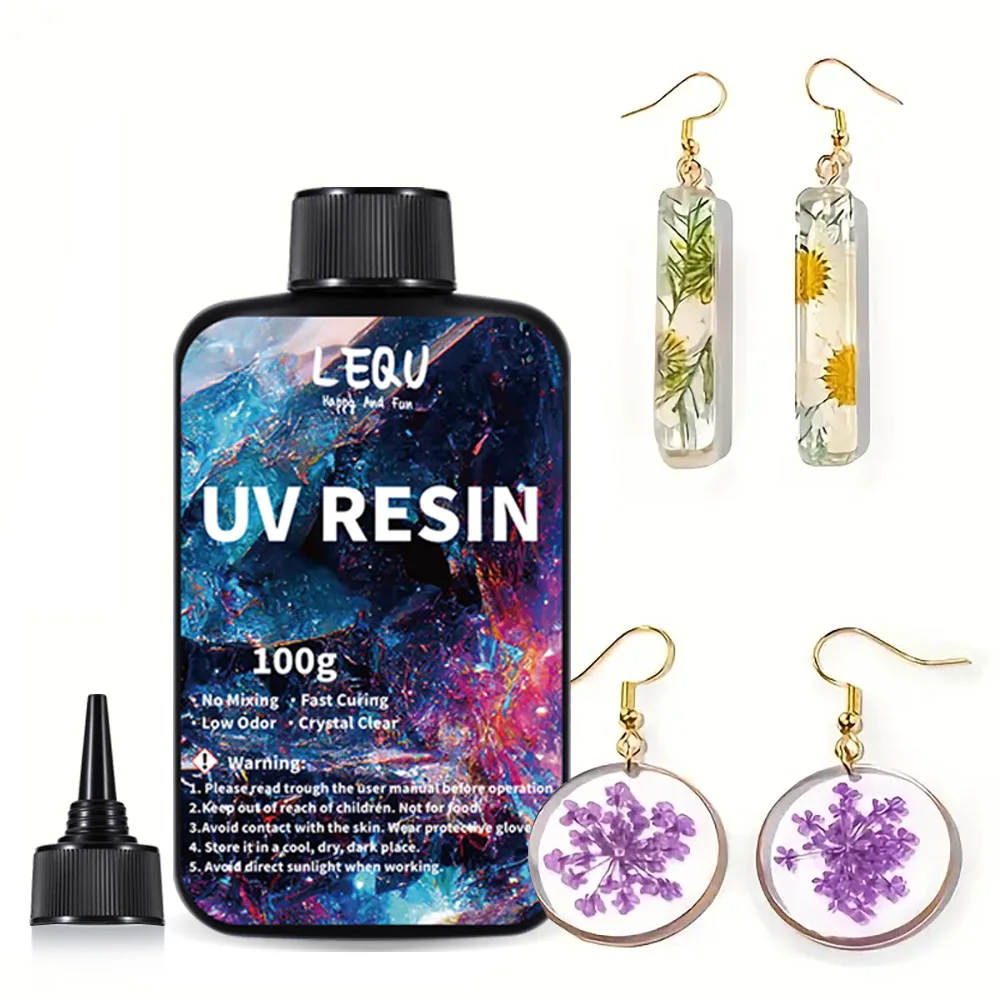 500g/1000g UV-Harzkleber – Hochtransparentes, schnell trocknendes, hochhartes UV-härtendes Harz für DIY-Harzguss, Schmuckherstellung, Anhänger und dekorative Ornamente