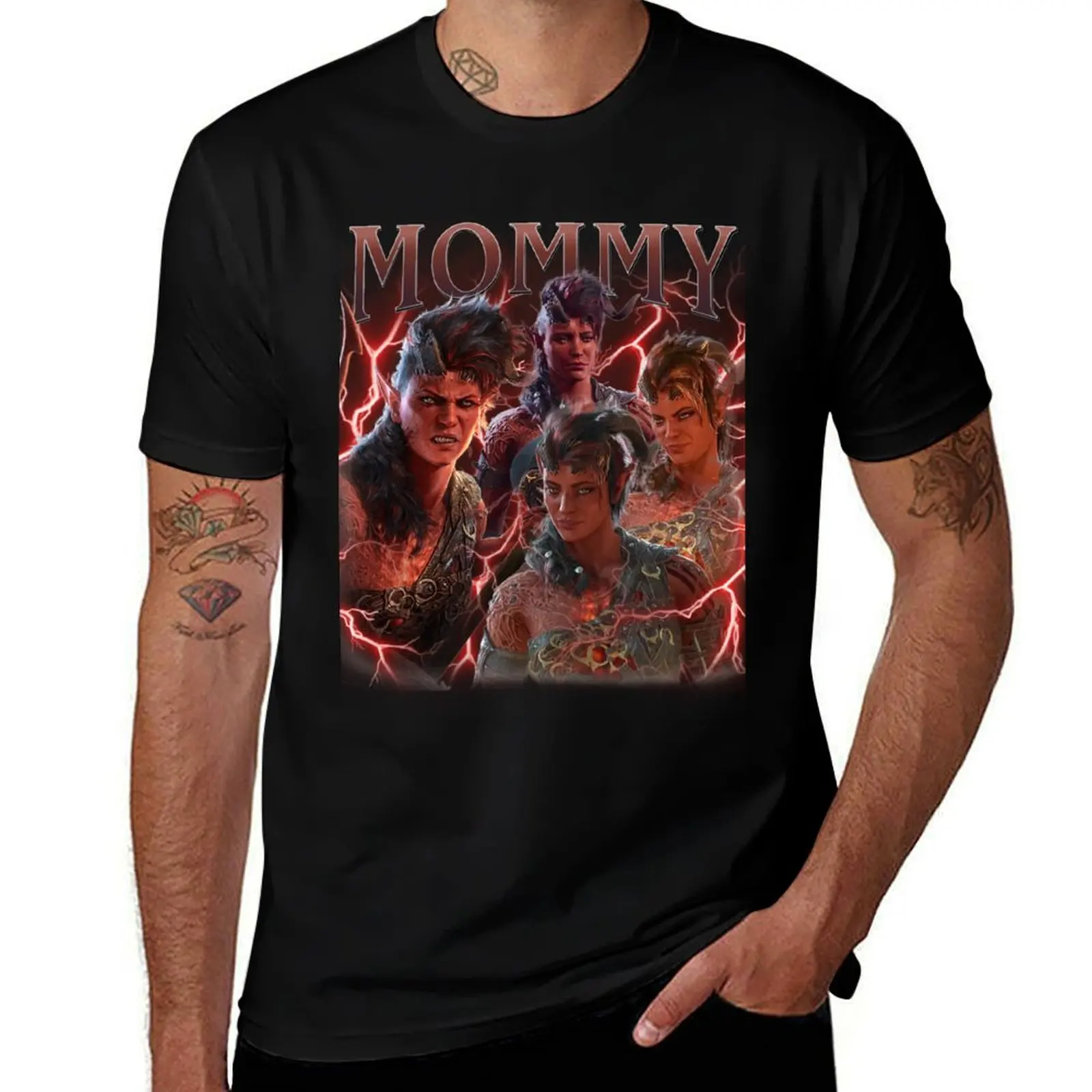 

Karlach Mommy T-Shirt oversized boys animal print vintage graphic tee oversized t shirts for men
