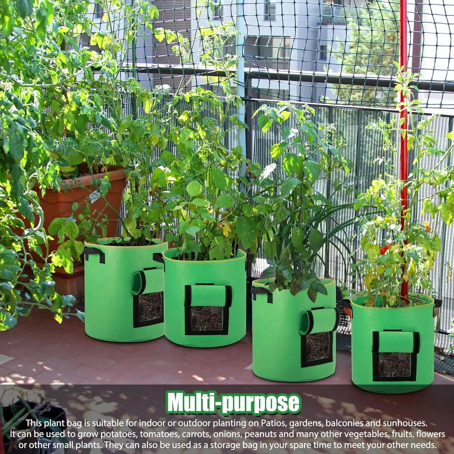 5/7 Gallon Felt Potato Planting Bag Large Diameter Vegetable Plant Seedling Bag Non-Woven Felt Potato Growing Bucket